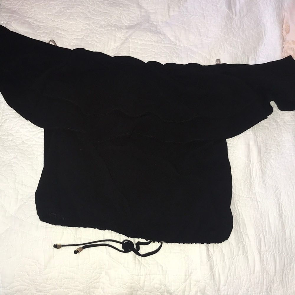 Black off the shoulder top